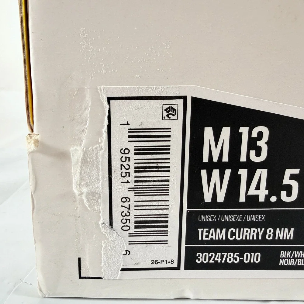 Under‎ Armour Team Curry 8 NM Black White Basketball Men 13 New Box